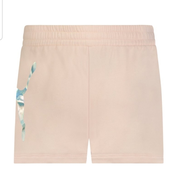 Puma Light Pink French Terry Logo Shorts, Medium - Picture 2 of 3